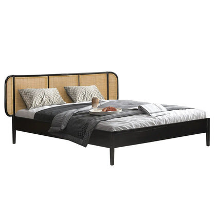 Viner Black Rattan Bed