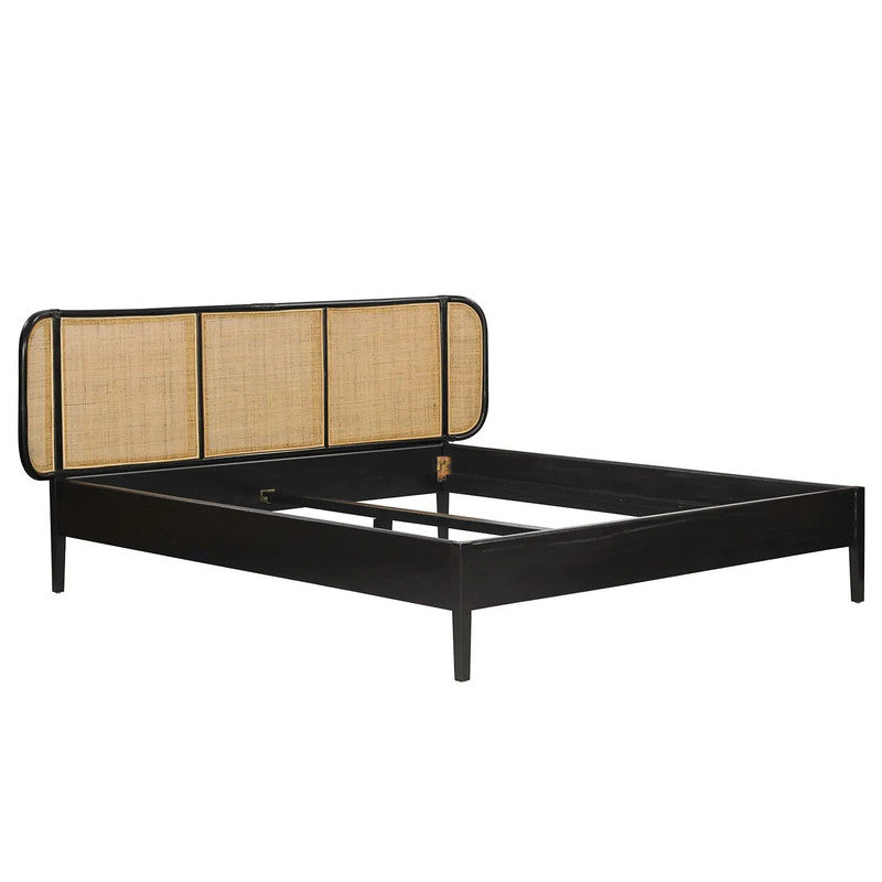 Viner Black Rattan Bed