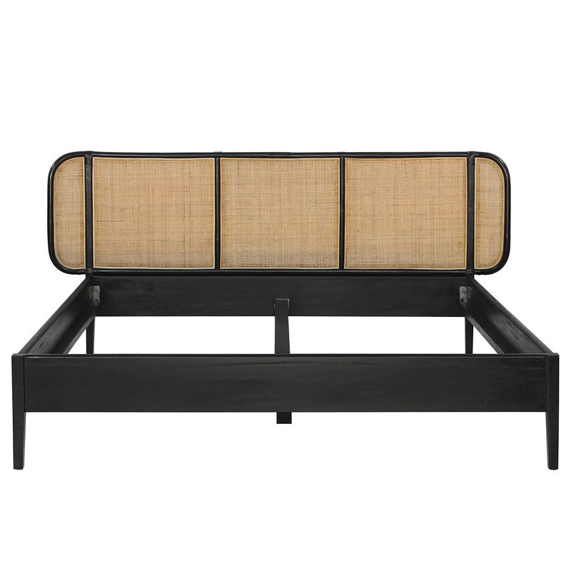 Viner Black Rattan Bed