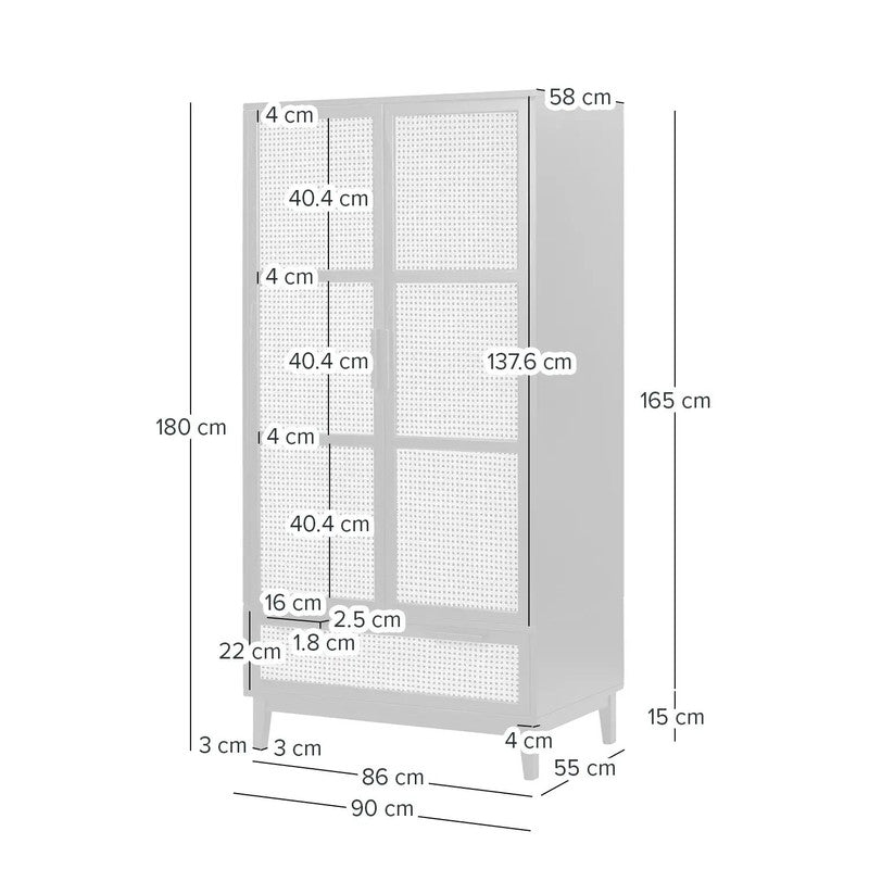 Cavie Solid Wood Wardrobe