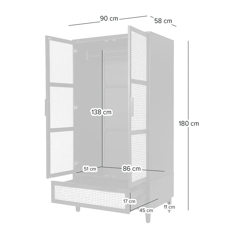 Cavie Solid Wood Wardrobe